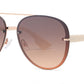 FC 6596 - Rimless Aviator with Brow Bar Flat Lens Metal Sunglasses