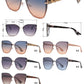 FC 6598 - Metal Rimless Square Cat Eye Flat Lens Sunglasses