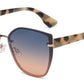 FC 6598 - Metal Rimless Square Cat Eye Flat Lens Sunglasses