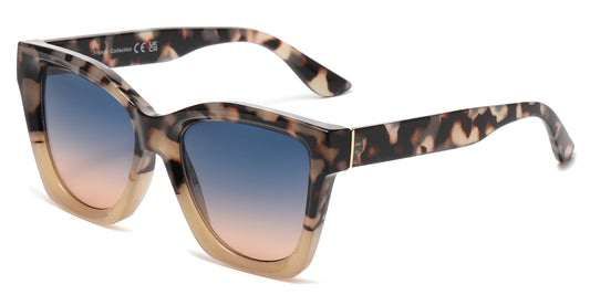 FC 6600 - Square Thick Frame Plastic Sunglasses