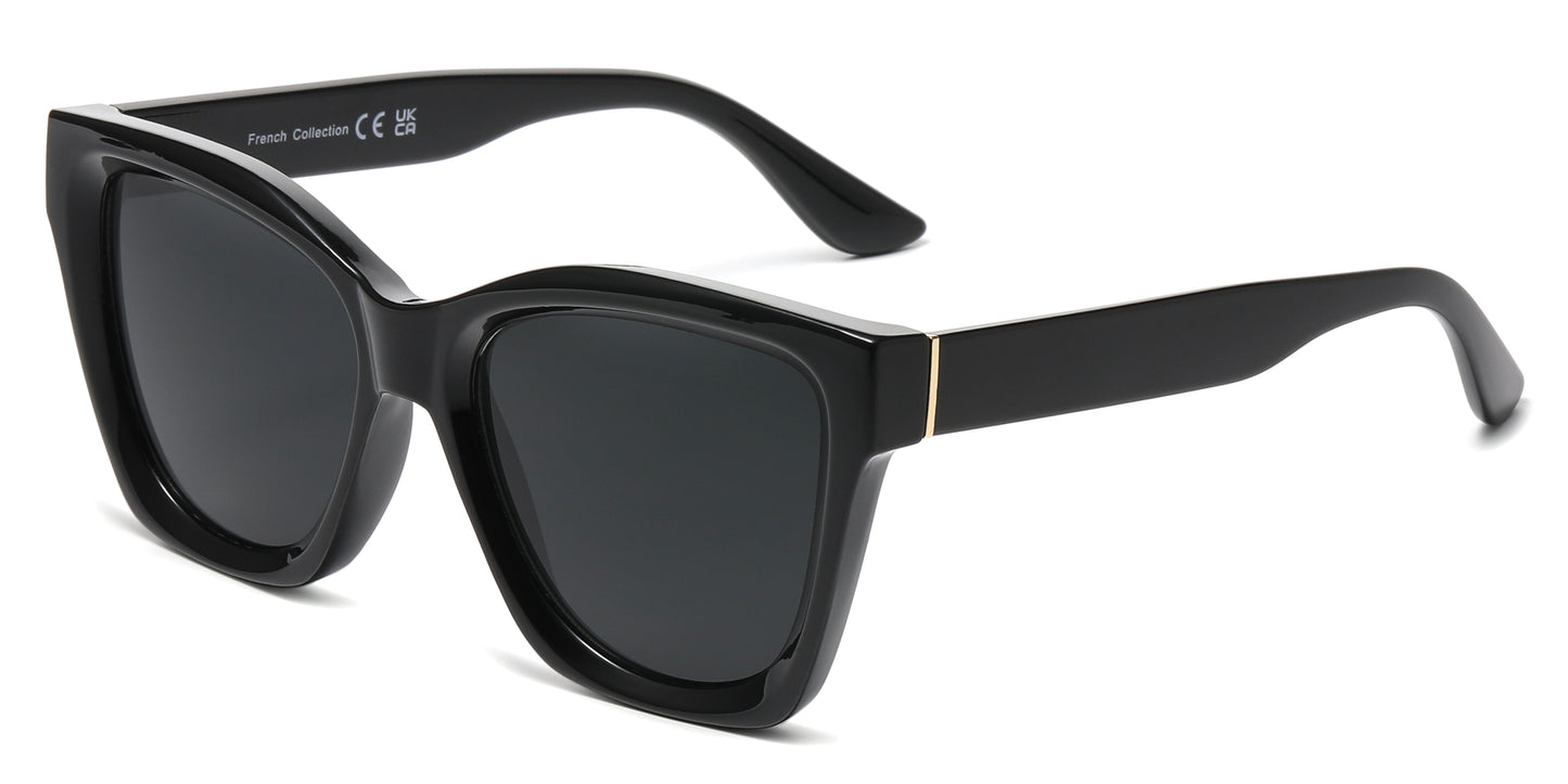 FC 6600 - Square Thick Frame Plastic Sunglasses