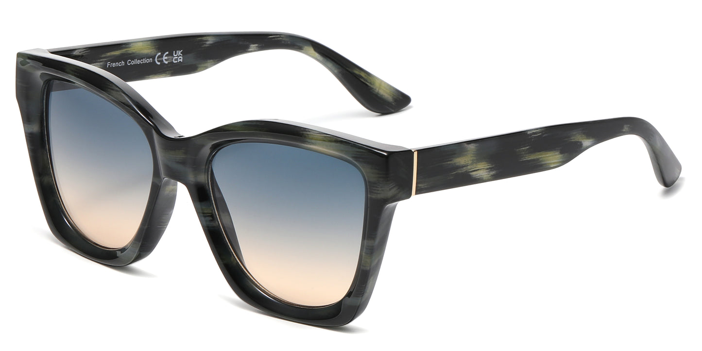 FC 6600 - Square Thick Frame Plastic Sunglasses