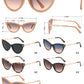 FC 6601 - Cat Eye with Chain Detail on Temple Plastic Sunglasses