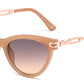 FC 6601 - Cat Eye with Chain Detail on Temple Plastic Sunglasses