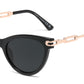 FC 6601 - Cat Eye with Chain Detail on Temple Plastic Sunglasses