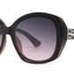 FC 6605 - Butterfly Women Plastic Sunglasses With Chain Detail on Temple