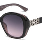 FC 6605 - Butterfly Women Plastic Sunglasses With Chain Detail on Temple