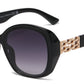 FC 6605 - Butterfly Women Plastic Sunglasses With Chain Detail on Temple