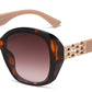 FC 6605 - Butterfly Women Plastic Sunglasses With Chain Detail on Temple