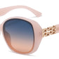 FC 6605 - Butterfly Women Plastic Sunglasses With Chain Detail on Temple