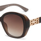 FC 6605 - Butterfly Women Plastic Sunglasses With Chain Detail on Temple