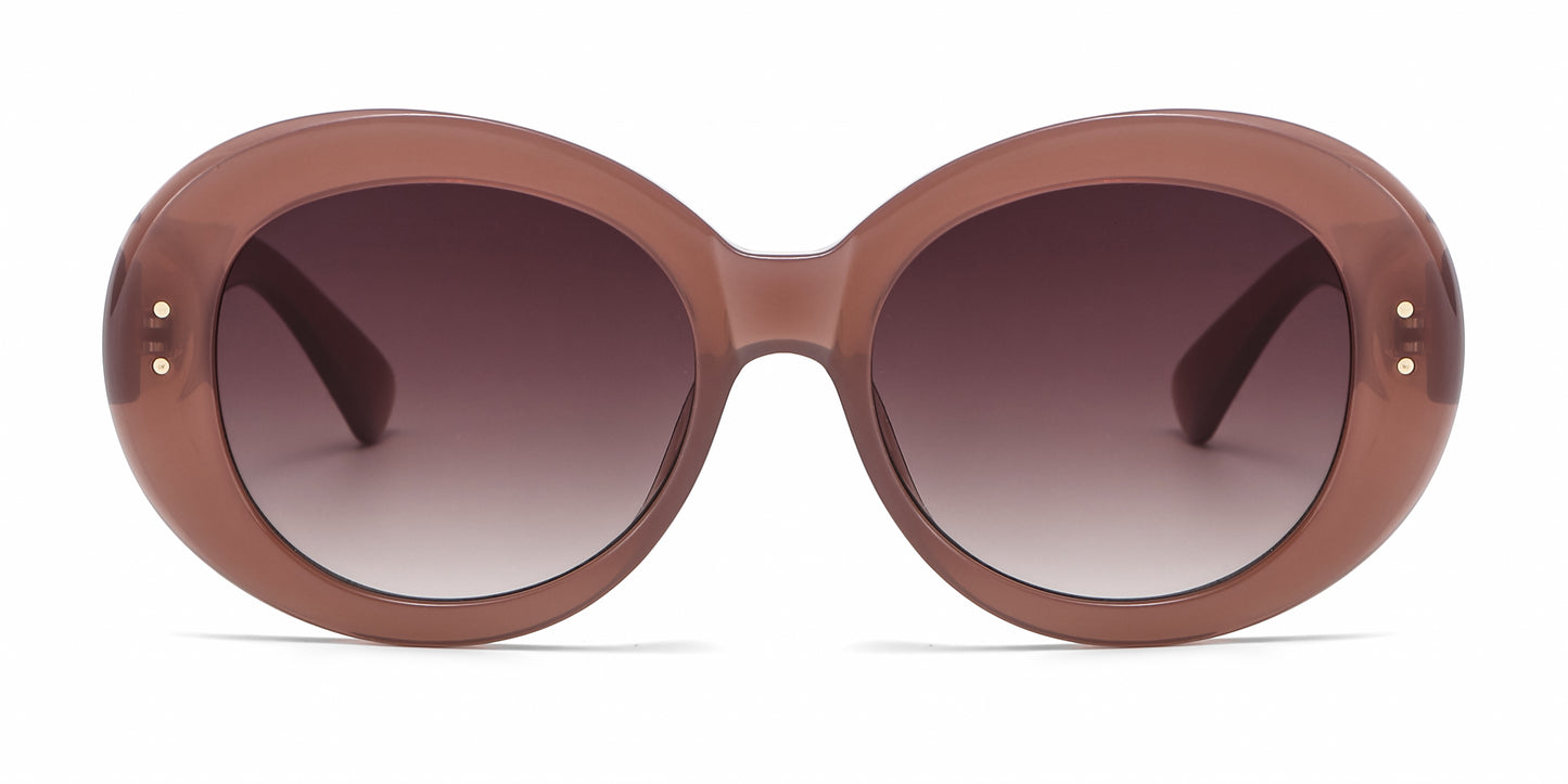 FC 6607 - Large Round Women Fashion Plastic Sunglasses