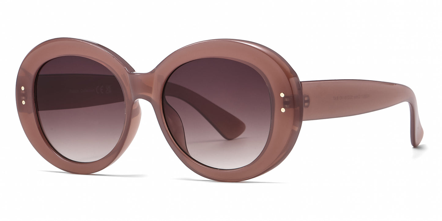 FC 6607 - Large Round Women Fashion Plastic Sunglasses