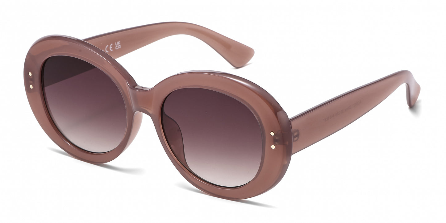 FC 6607 - Large Round Women Fashion Plastic Sunglasses