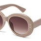 FC 6607 - Large Round Women Fashion Plastic Sunglasses