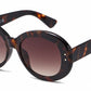 FC 6607 - Large Round Women Fashion Plastic Sunglasses