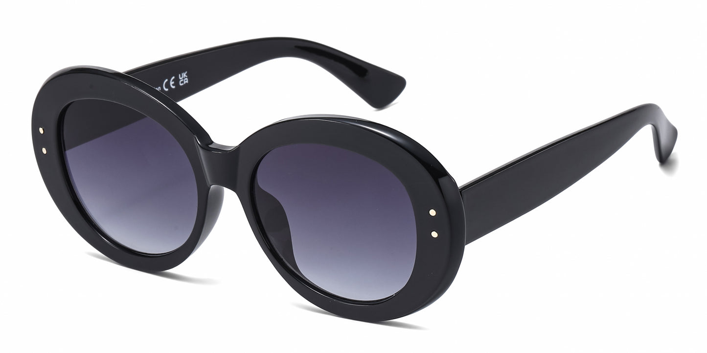 FC 6607 - Large Round Women Fashion Plastic Sunglasses
