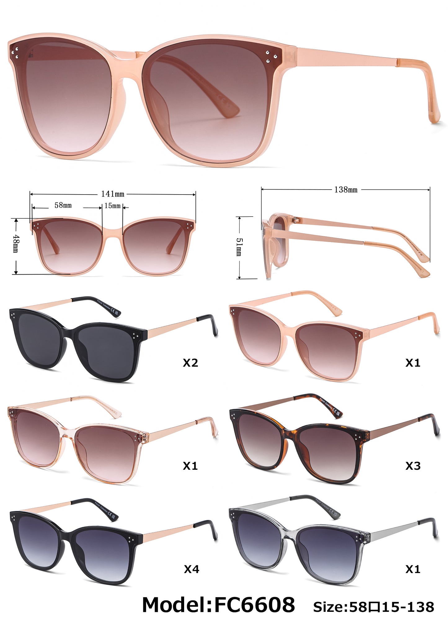 FC 6608 - Fashion Butterfly Women Plastic Sunglasses