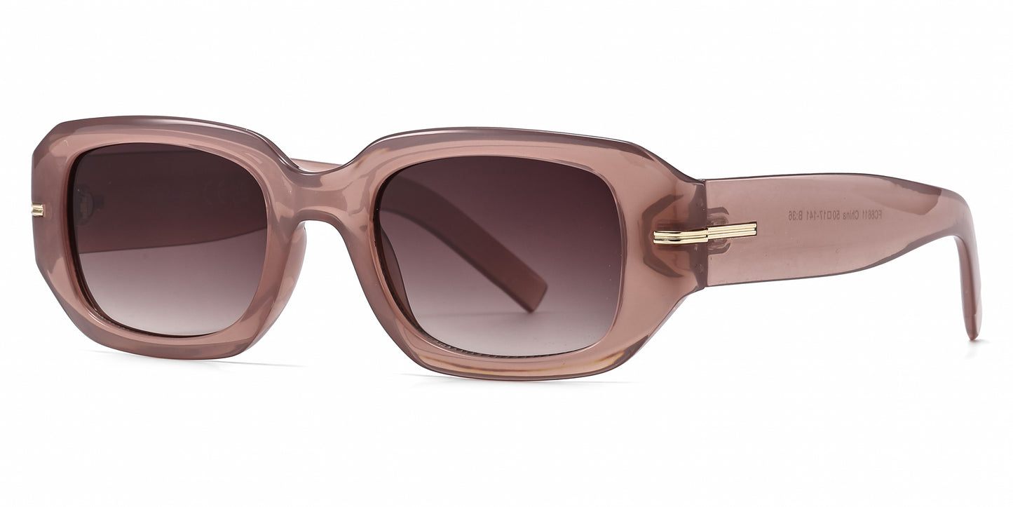 FC 6611 - Rectangular Plastic Sunglasses