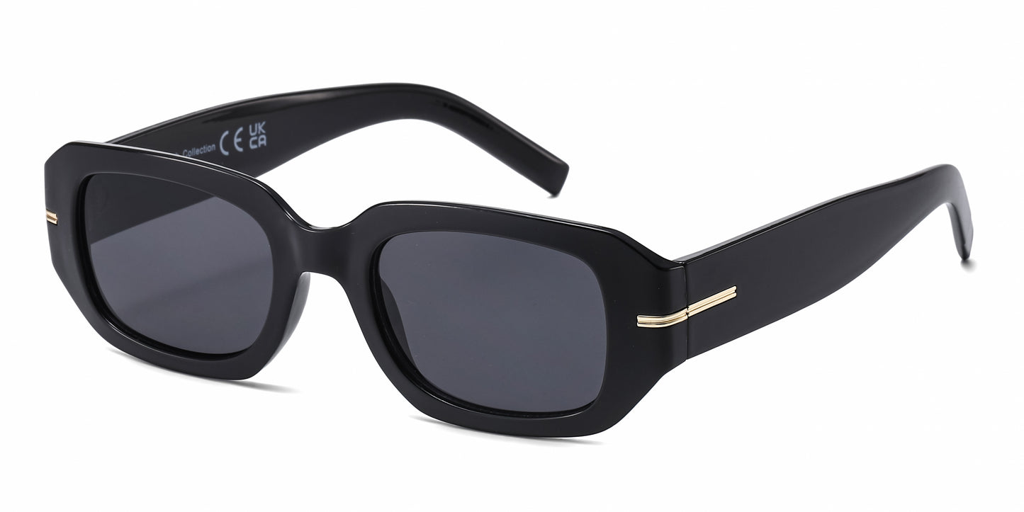 FC 6611 - Rectangular Plastic Sunglasses