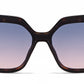 FC 6612 - One Piece Lens Square Decorative Temple Plastic Sunglasses