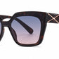 FC 6612 - One Piece Lens Square Decorative Temple Plastic Sunglasses