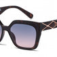 FC 6612 - One Piece Lens Square Decorative Temple Plastic Sunglasses