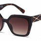 FC 6612 - One Piece Lens Square Decorative Temple Plastic Sunglasses