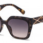 FC 6612 - One Piece Lens Square Decorative Temple Plastic Sunglasses