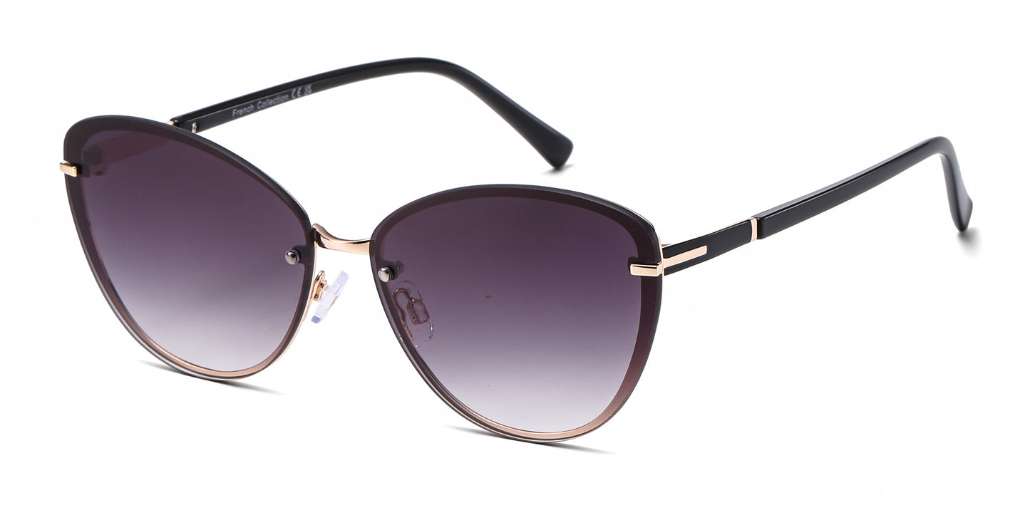 FC 6614 - Rimless Classic Cat Eye Metal Sunglasses