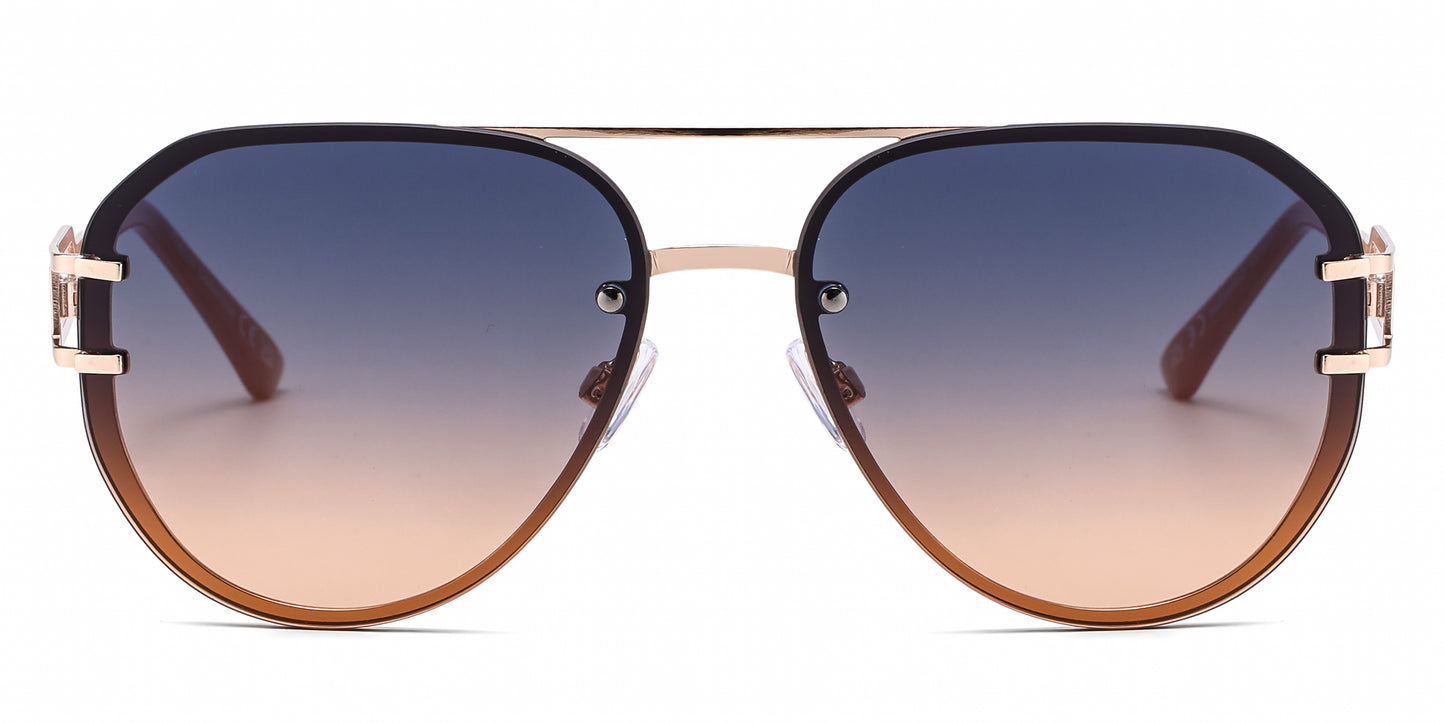 FC 6616 - Large Rimless Metal Aviator Sunglasses