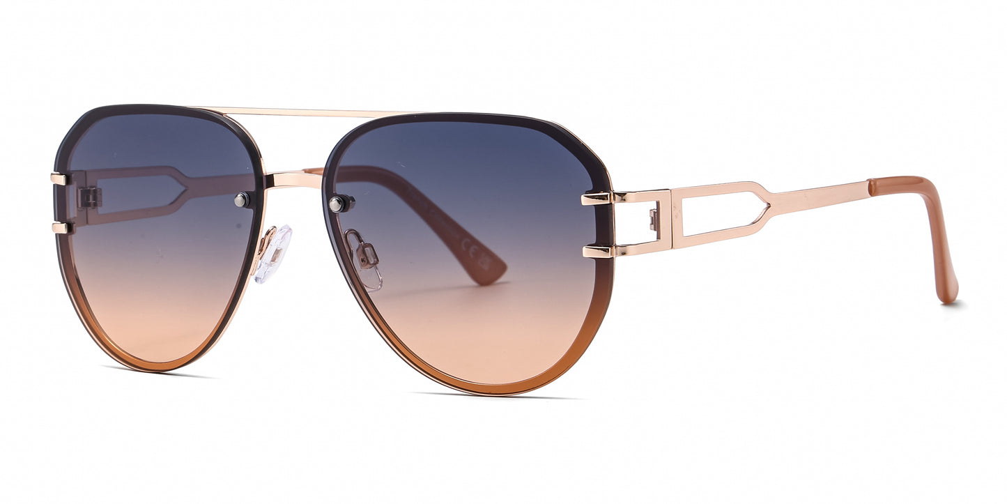 FC 6616 - Large Rimless Metal Aviator Sunglasses