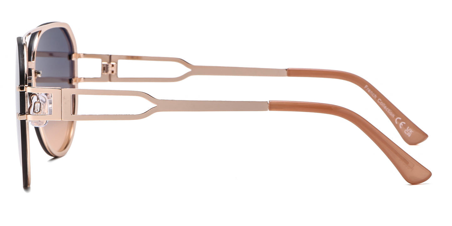 FC 6616 - Large Rimless Metal Aviator Sunglasses