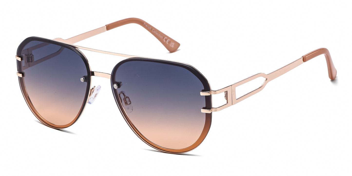 FC 6616 - Large Rimless Metal Aviator Sunglasses