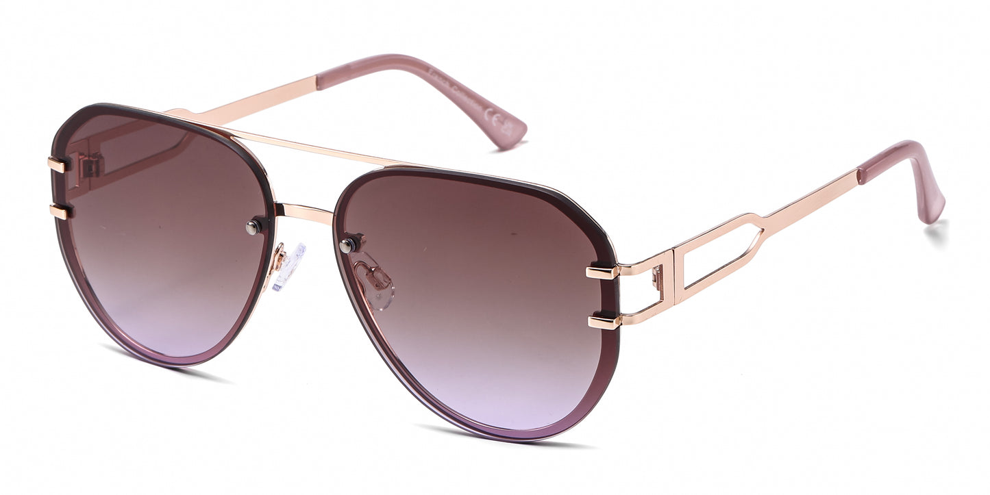 FC 6616 - Large Rimless Metal Aviator Sunglasses
