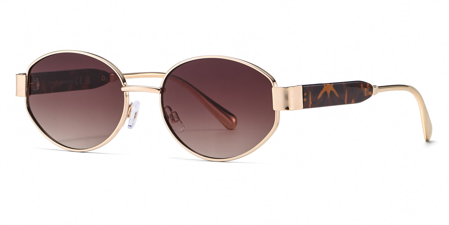 FC 6619 - Classic Oval Metal Sunglasses
