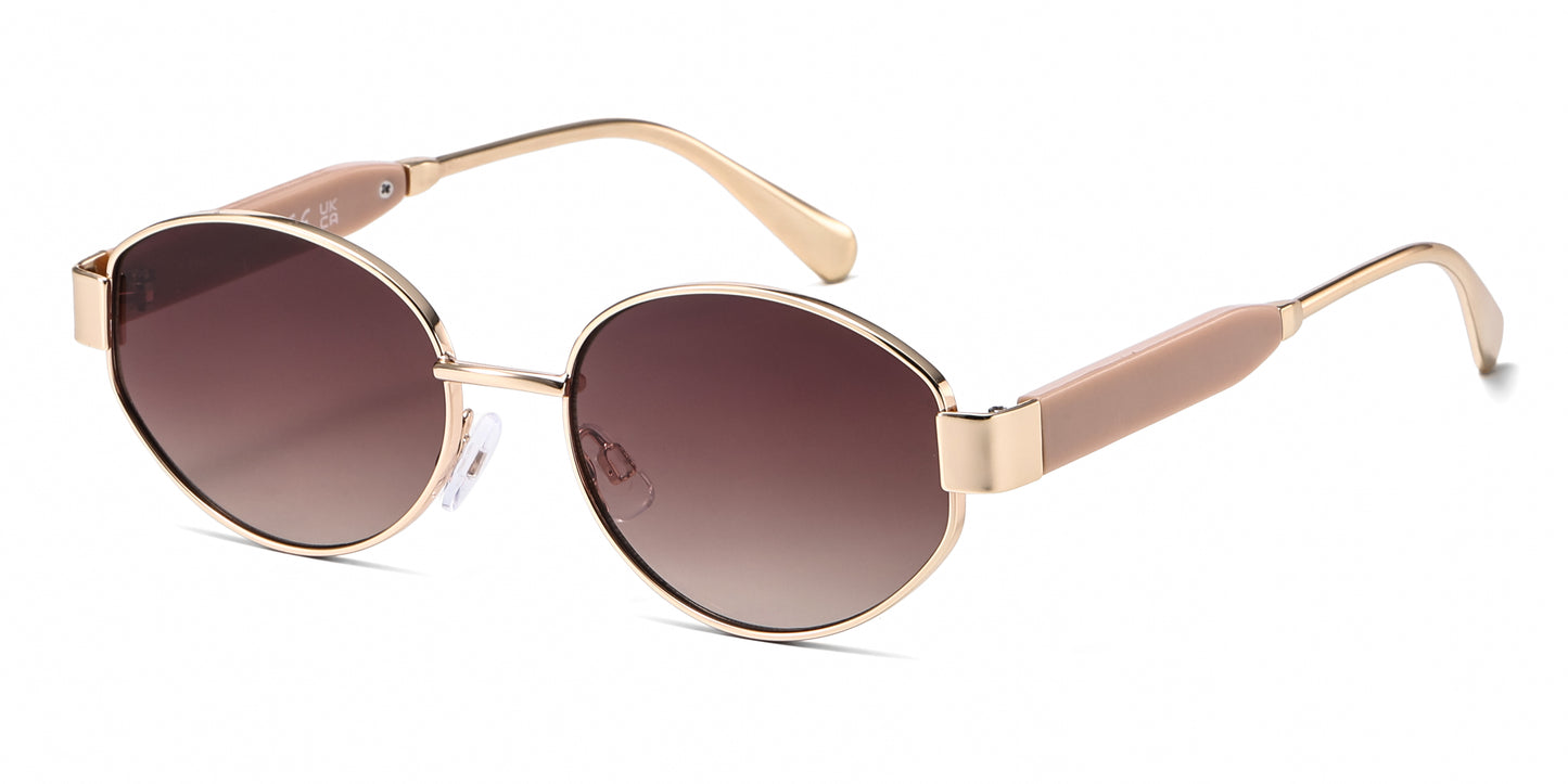 FC 6619 - Classic Oval Metal Sunglasses