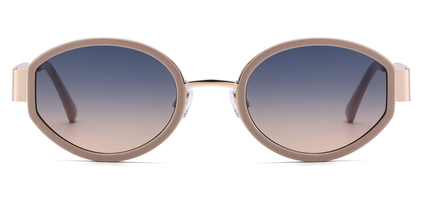 FC 6620 - Oval Fashion Metal Sunglasses