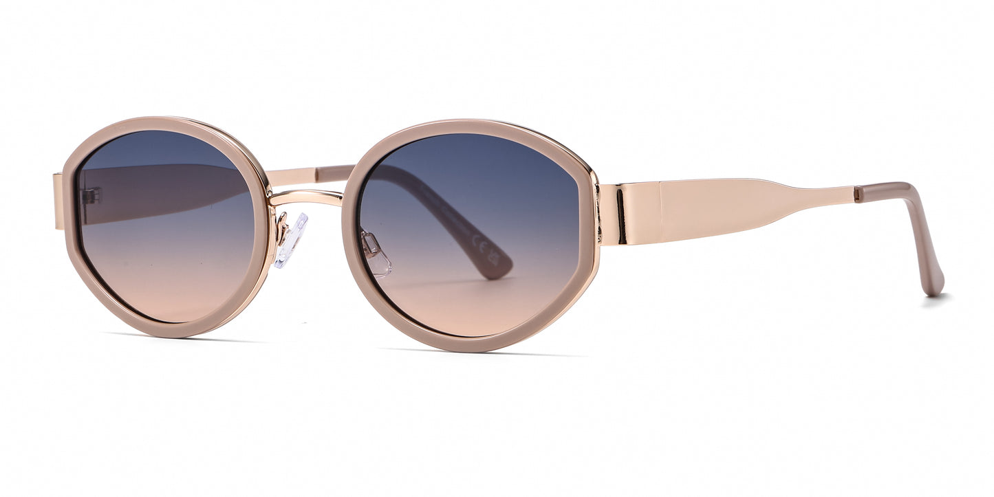FC 6620 - Oval Fashion Metal Sunglasses