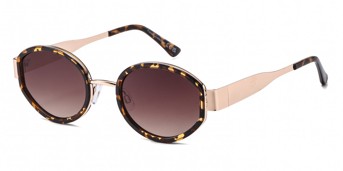FC 6620 - Oval Fashion Metal Sunglasses