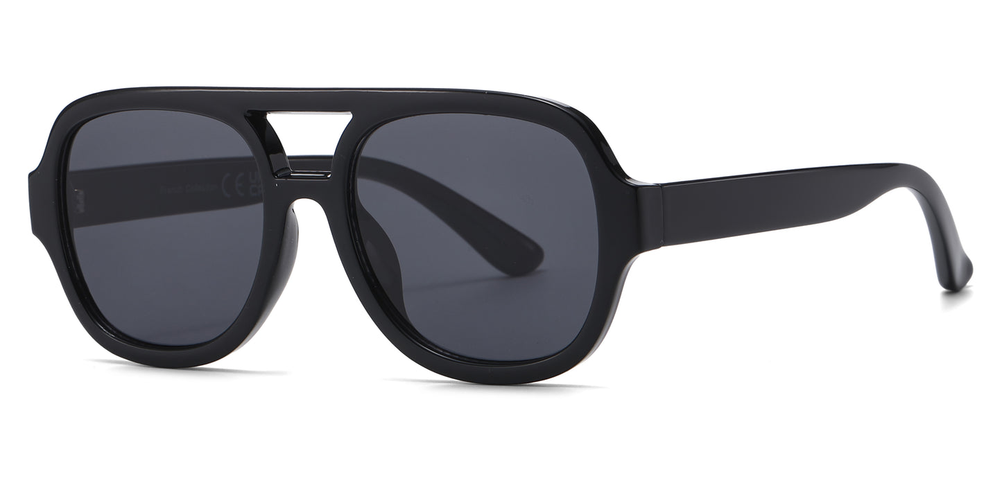 FC 6621 - Plastic Flat Top Aviator Sunglasses