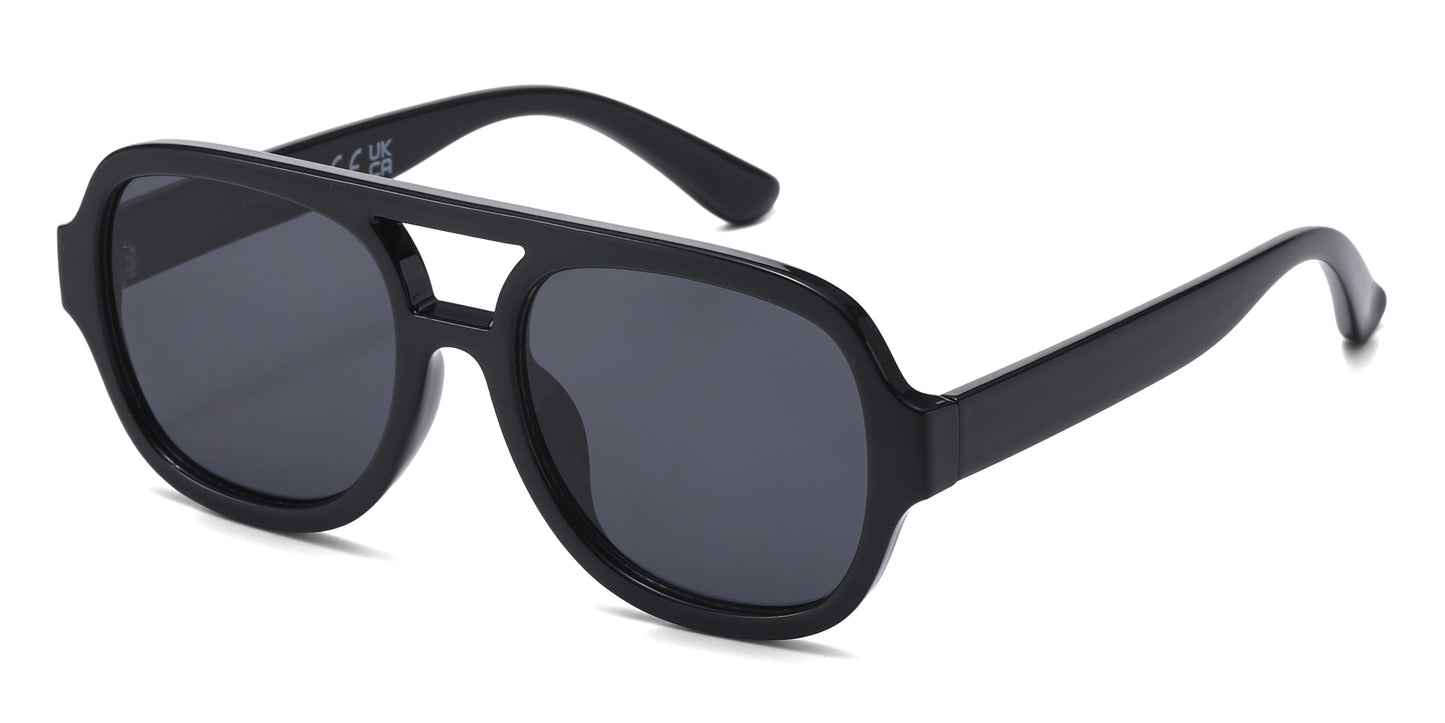 FC 6621 - Plastic Flat Top Aviator Sunglasses