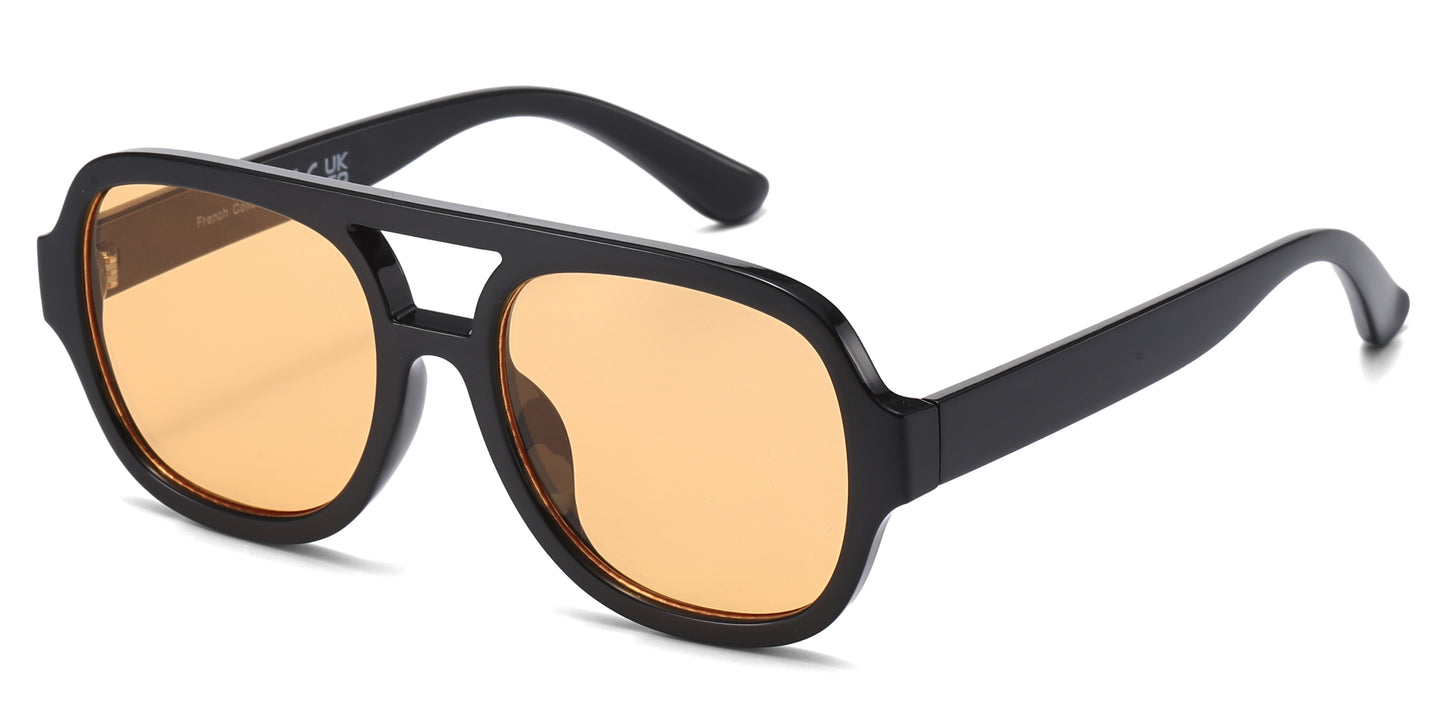 FC 6621 - Plastic Flat Top Aviator Sunglasses