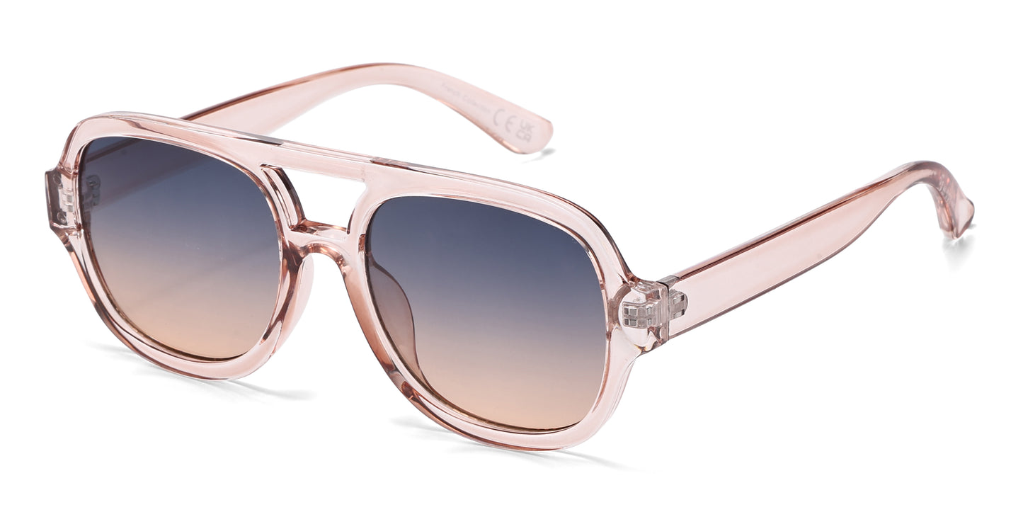 FC 6621 - Plastic Flat Top Aviator Sunglasses