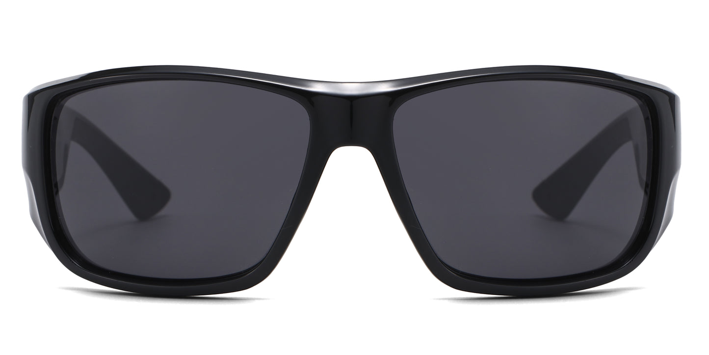 FC 6622 - Men Rectangular Sport Plastic Sunglasses