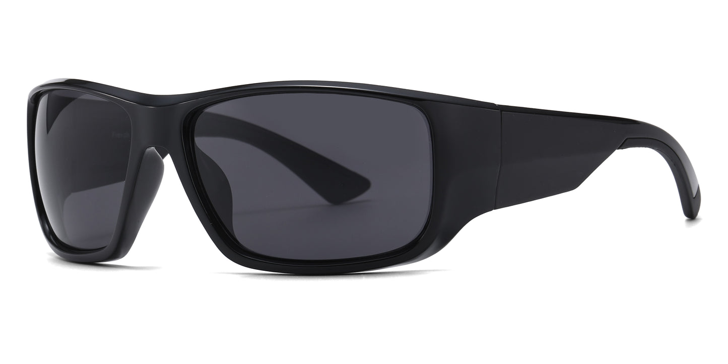 FC 6622 - Men Rectangular Sport Plastic Sunglasses