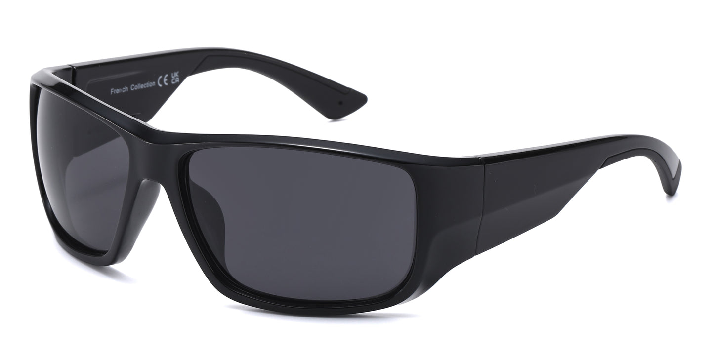 FC 6622 - Men Rectangular Sport Plastic Sunglasses