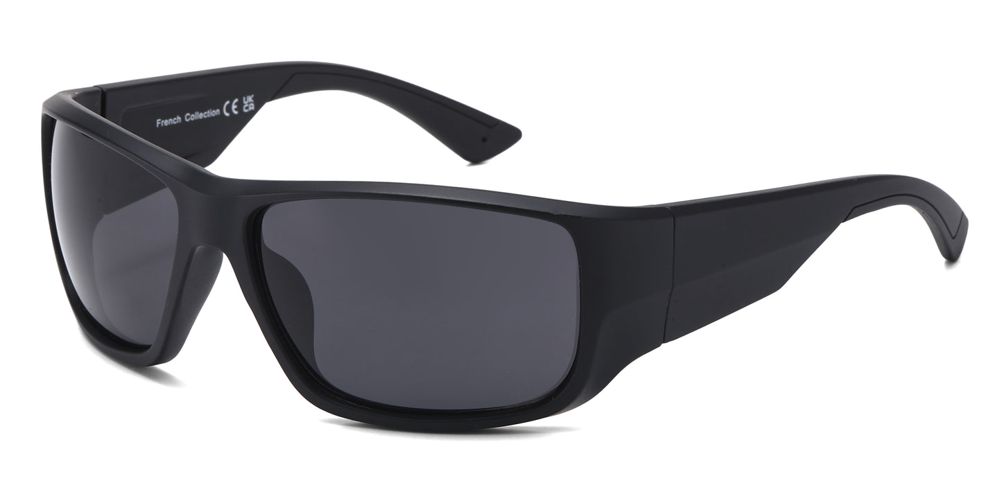 FC 6622 - Men Rectangular Sport Plastic Sunglasses