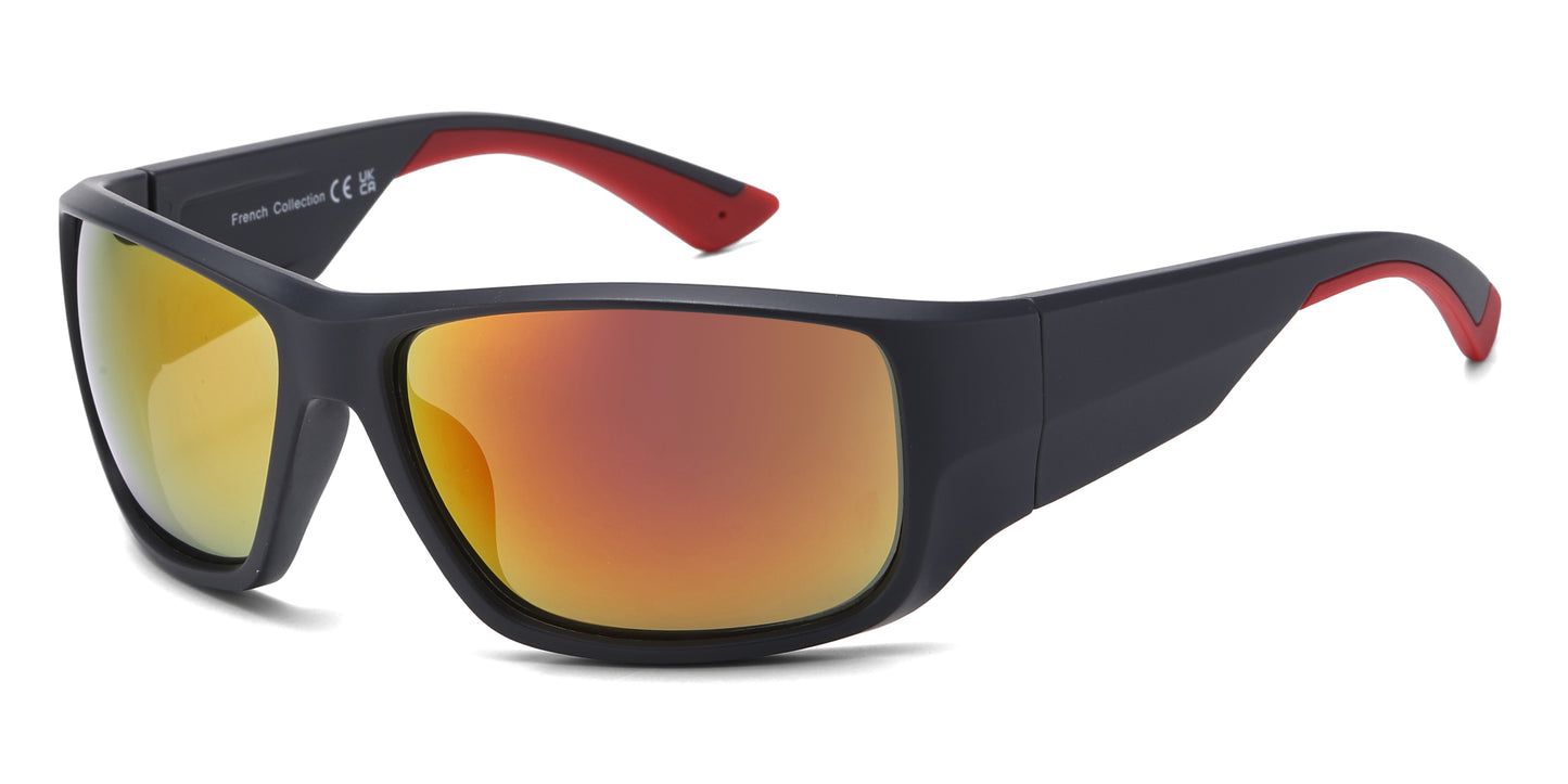 FC 6622 - Men Rectangular Sport Plastic Sunglasses