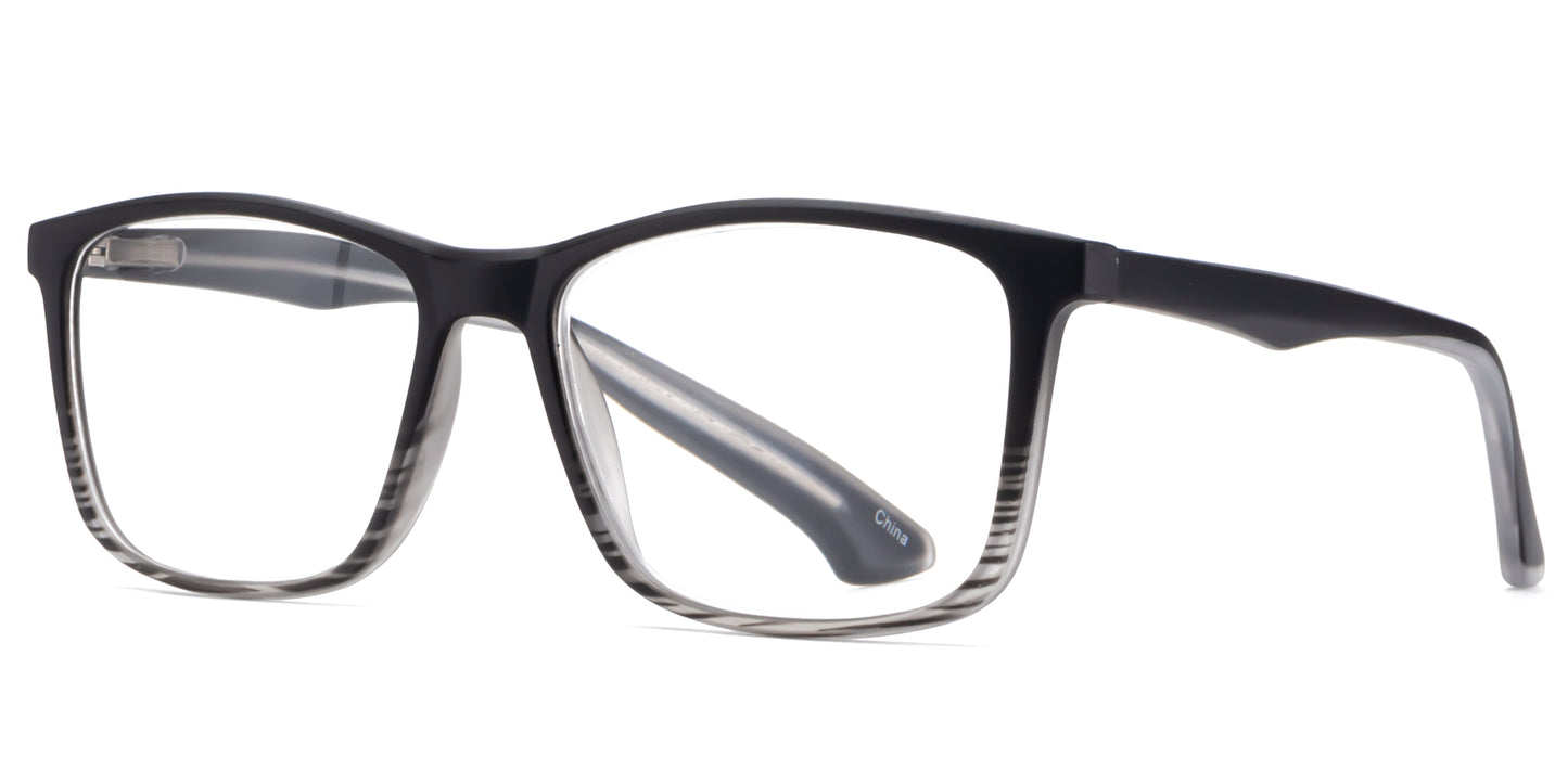 RS 1315-9077 - Men Wide Plastic Reading Glasses With Spring Hinge